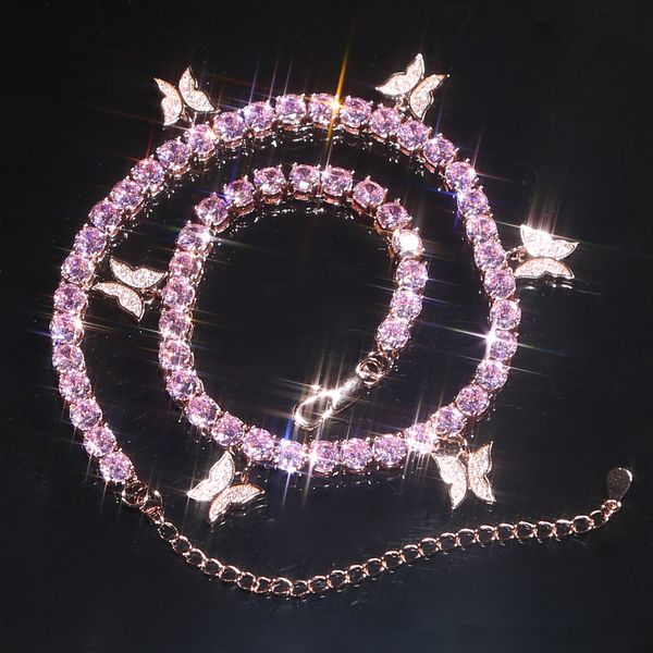 romantic princess pink tennis chain link butterfly pendant necklaces iced out bling aaa zircon rose gold women hip hop jewelry, Silver
romantic princess pink tennis chain link butterfly pendant necklaces iced out bling aaa zircon rose gold women hip hop jewelry, Silver
