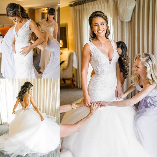 2019 Sexy Sleeveless Mermaid Detachable Wedding Dress V Neck Backless Custom Made Lace Beading Wedding Bridal Gowns Dress
2019 Sexy Sleeveless Mermaid Detachable Wedding Dress V Neck Backless Custom Made Lace Beading Wedding Bridal Gowns Dress