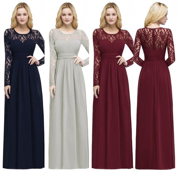 long sleeves bridesmaid dresses lace appliqued formal prom evening gown in stock mother of the bride dresses cps867, White;pink
long sleeves bridesmaid dresses lace appliqued formal prom evening gown in stock mother of the bride dresses cps867, White;pink