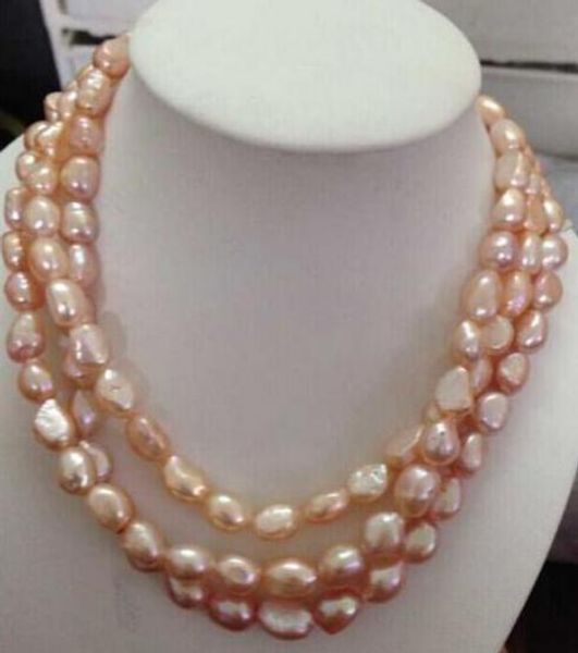 natural 12-13mm south sea pink purple pearl necklace 48 inch 14k gold clasp, Silver