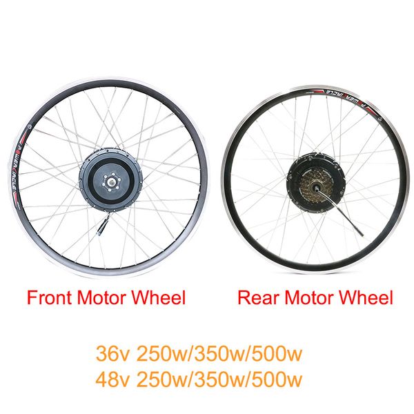 

36v/48v electric bike conversion kit 250w/350w/500w front rear motor wheel 20"24"26"700c brushless gear hub e-bike motor whee