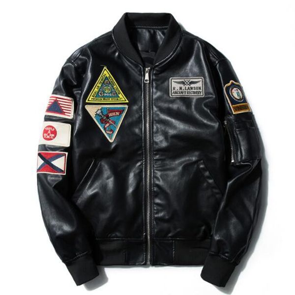 micro chapter tide brand pu leather jacket jacket 2018 spring and autumn baseball uniform men's temperament, Black
micro chapter tide brand pu leather jacket jacket 2018 spring and autumn baseball uniform men's temperament, Black
