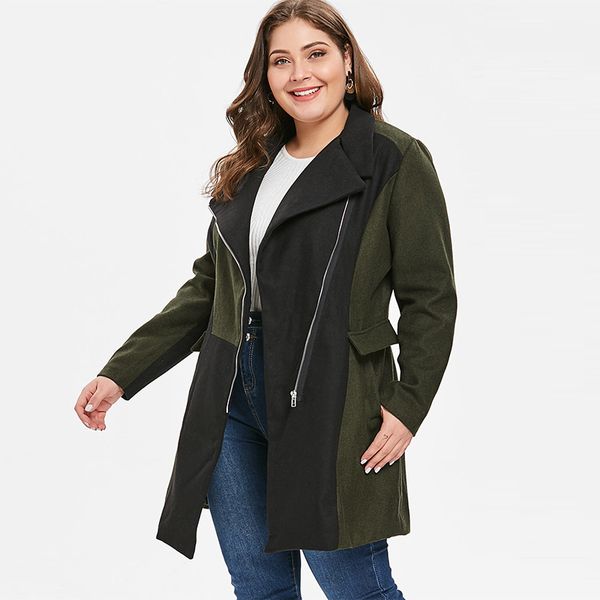 plus size two tone woollen coat long sleeve zippers wool women winter patchwork coats official casual jackets 5xl, Black
plus size two tone woollen coat long sleeve zippers wool women winter patchwork coats official casual jackets 5xl, Black
