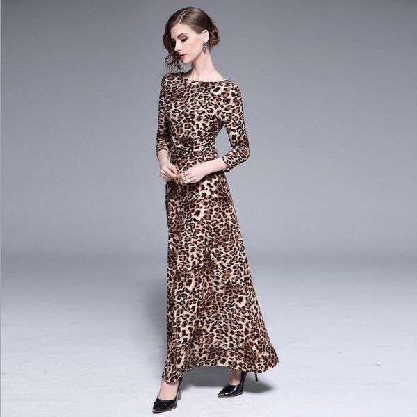 women's spring a-line maxi skirts fashion new style crew neck 3/4 sleeves pleated waist leopard dress street style dresses, Black;pink
women's spring a-line maxi skirts fashion new style crew neck 3/4 sleeves pleated waist leopard dress street style dresses, Black;pink