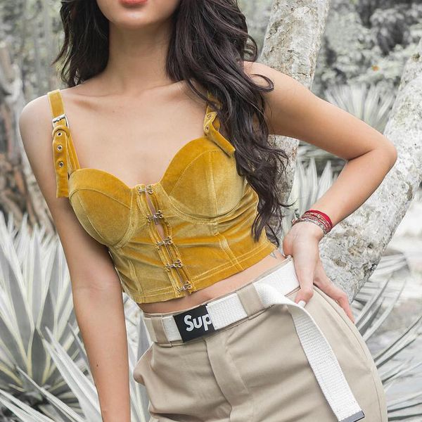 women's t-shirt women button down strapless yellow tee velet slim tank crop t shirts clothing, White
women's t-shirt women button down strapless yellow tee velet slim tank crop t shirts clothing, White