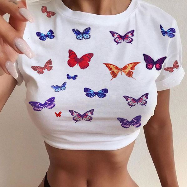 casual butterfly print crop white t-shirt girl 2020 spring streetwear crew neck short sleeve stretch tee feminina
casual butterfly print crop white t-shirt girl 2020 spring streetwear crew neck short sleeve stretch tee feminina