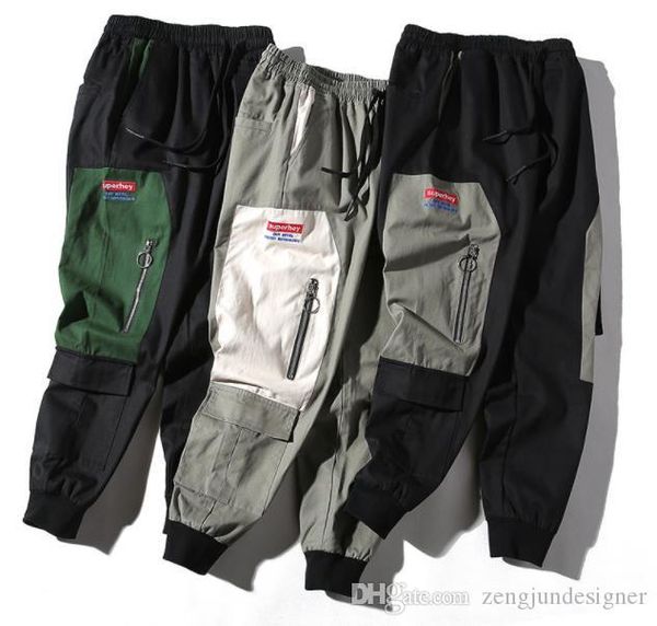 mens casual designer cargo pants fashion hip hop pocket homme pencil trousers clothing drawstring casual apparel, Black
mens casual designer cargo pants fashion hip hop pocket homme pencil trousers clothing drawstring casual apparel, Black