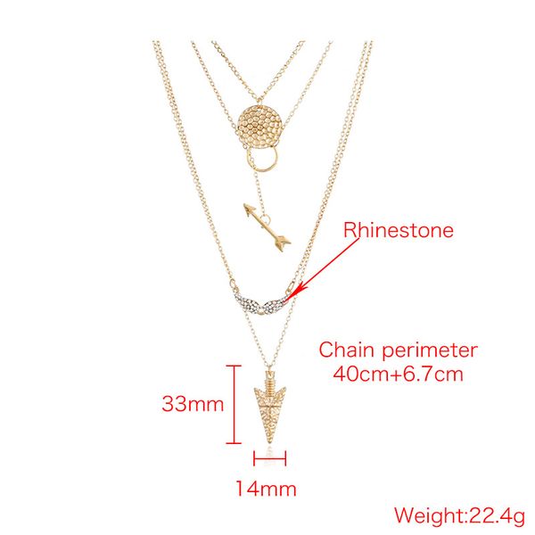 wholesale- and american fashion jewelry fashion personality baitao women's necklace multi-layer wing wafer pendant set necklace, Silver
wholesale- and american fashion jewelry fashion personality baitao women's necklace multi-layer wing wafer pendant set necklace, Silver
