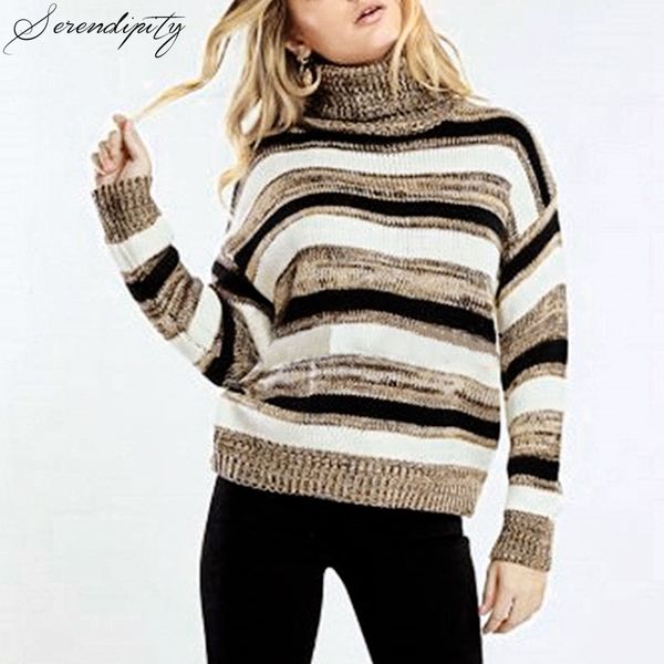 srdp casual stripe sweater winter 2019 turtle sweaters jumper pullovers plus size sweater knitted knitwear, White;black
srdp casual stripe sweater winter 2019 turtle sweaters jumper pullovers plus size sweater knitted knitwear, White;black