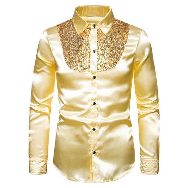 men sequin shiny shirt wedding party stage luxury shirts fashion golden gilter men shirt nightwear clothes clubwear, White;black
men sequin shiny shirt wedding party stage luxury shirts fashion golden gilter men shirt nightwear clothes clubwear, White;black