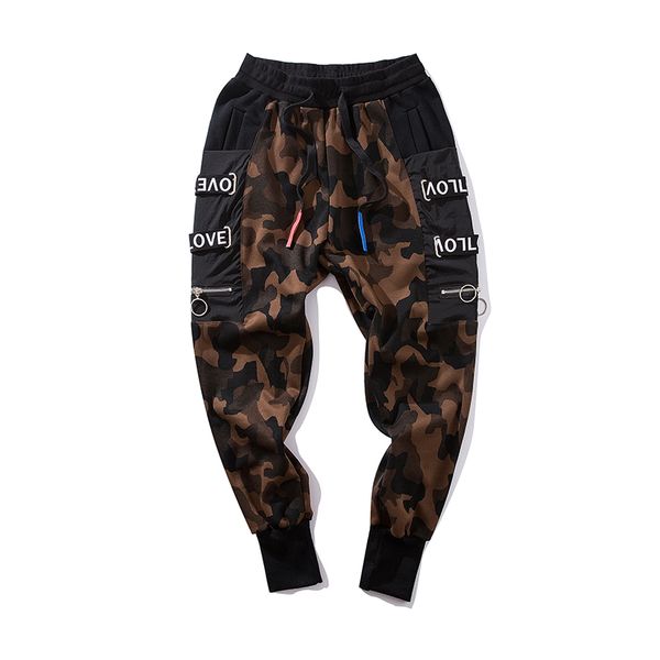 camoflage pants men opposite zippers patchwork joggers streetwear pencil hip hopsweatpants, Black
camoflage pants men opposite zippers patchwork joggers streetwear pencil hip hopsweatpants, Black