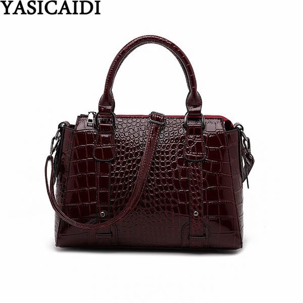 yasicaidi crocodile pattern patent leather handbag alligator pu ladies hand bags rivet decor casual tote crossbody bag for women
yasicaidi crocodile pattern patent leather handbag alligator pu ladies hand bags rivet decor casual tote crossbody bag for women