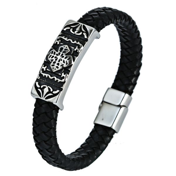amazon new style stainless steel hand-woven leather bracelet retro plant titanium steel cross flower bracelets leaves bracelet, Silver
amazon new style stainless steel hand-woven leather bracelet retro plant titanium steel cross flower bracelets leaves bracelet, Silver