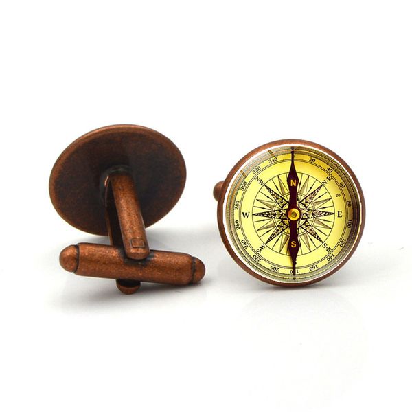 french shirt cufflinks men's compass business button metal glass exquisite luxury simple classic cuff link gifts, Silver;golden
french shirt cufflinks men's compass business button metal glass exquisite luxury simple classic cuff link gifts, Silver;golden