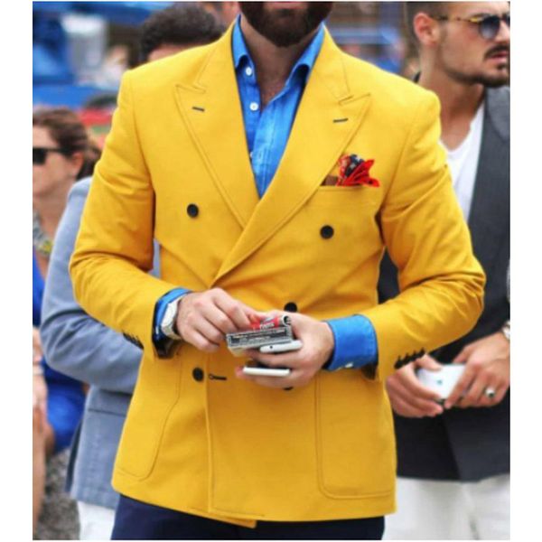 customize double breasted groom tuxedos yellow peak lapel mens coat blazer prom party clothing (jacket+pants+tie, Black;gray
customize double breasted groom tuxedos yellow peak lapel mens coat blazer prom party clothing (jacket+pants+tie, Black;gray