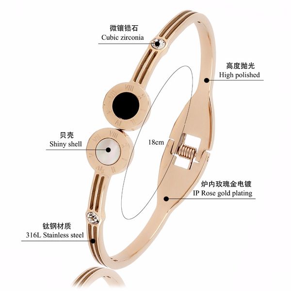 wholesale new trendy rose gold color 316l stainless steel cubic zirconia bangle bracelets for women gift, Black
wholesale new trendy rose gold color 316l stainless steel cubic zirconia bangle bracelets for women gift, Black