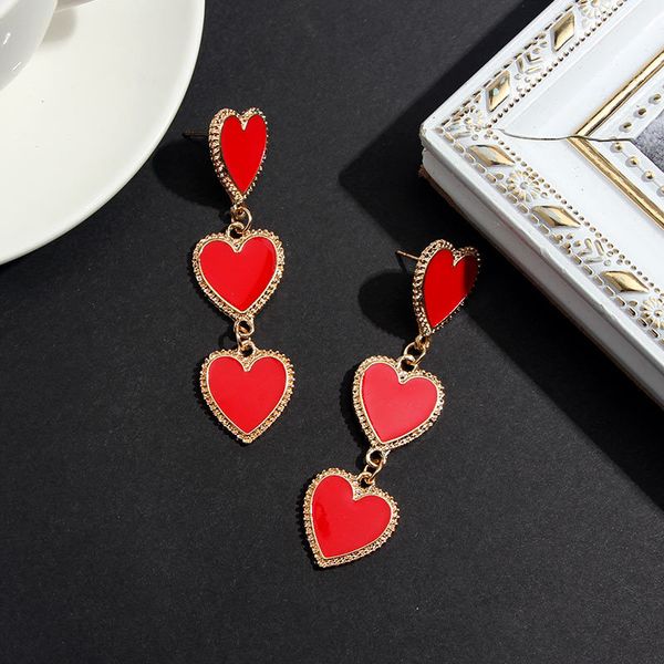 2020 new design gold red heart long drop earrings for women vintage fashion long statement dangles earring trendy party jewelry, Silver
2020 new design gold red heart long drop earrings for women vintage fashion long statement dangles earring trendy party jewelry, Silver