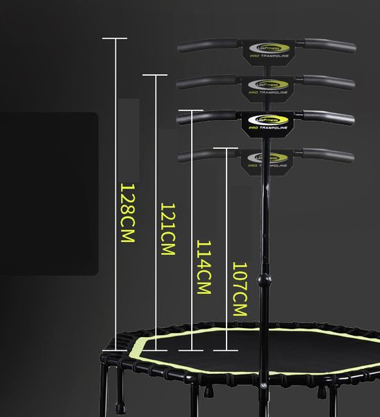 48 inch hexagonal muted fitness trampoline with adjustable handrail for indoor gym jump sports adults kids safety
48 inch hexagonal muted fitness trampoline with adjustable handrail for indoor gym jump sports adults kids safety