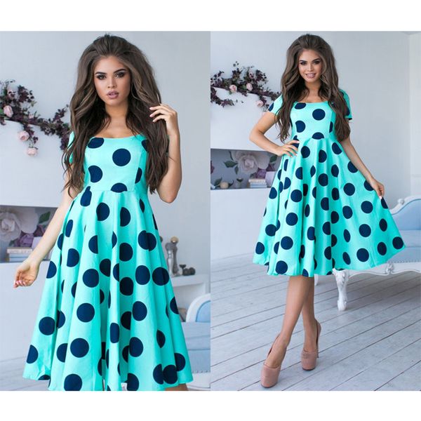 women vintage elegant dot printed a-line mid dress short sleeve o neck bohemian dress 2020 summer new fashion chic women, Black;gray
women vintage elegant dot printed a-line mid dress short sleeve o neck bohemian dress 2020 summer new fashion chic women, Black;gray