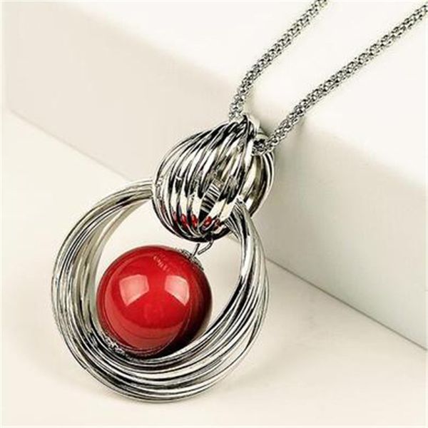 red pearl ball pendant long necklaces new circles simulated women black chain maxi necklace fashion jewelry wholesale gift, Silver
red pearl ball pendant long necklaces new circles simulated women black chain maxi necklace fashion jewelry wholesale gift, Silver