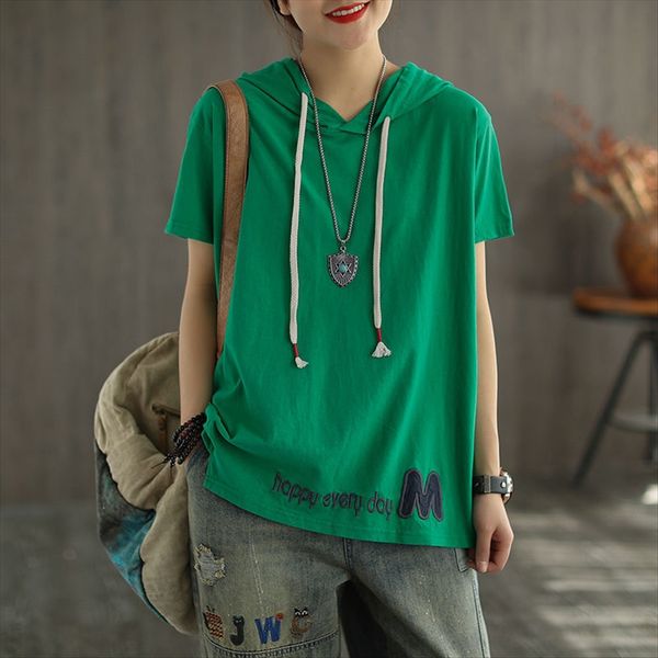 pure cotton short-sleeved t-shirt female student art style embroidery ins style loose casual hooded headscarf t-shirt scarf, White
pure cotton short-sleeved t-shirt female student art style embroidery ins style loose casual hooded headscarf t-shirt scarf, White