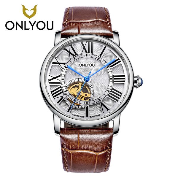 onlyou silver mens watches dress leather watchband 10bar mechanical watch women watches male wristwatch, Slivery;brown
onlyou silver mens watches dress leather watchband 10bar mechanical watch women watches male wristwatch, Slivery;brown