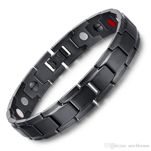 4 in 1 bio men european titanium steel energy magnetic germanium therapy radiation fatigue health bracelet power wristband gift b804s, Black
4 in 1 bio men european titanium steel energy magnetic germanium therapy radiation fatigue health bracelet power wristband gift b804s, Black