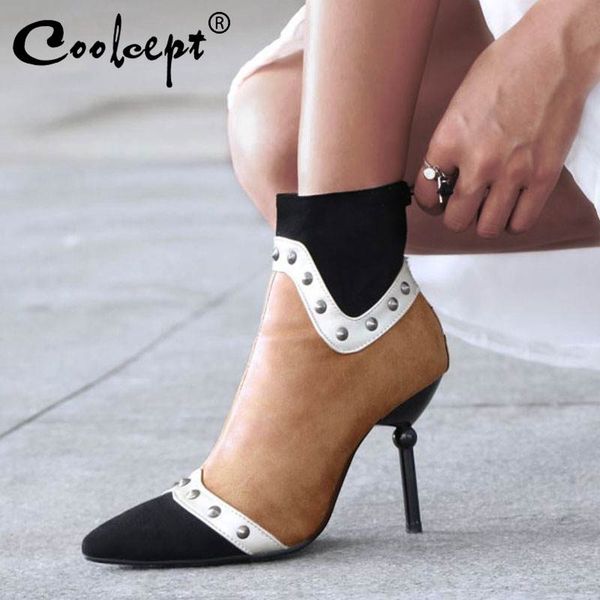 coolcept big size 32-48 fashion ankle boots rivets thin high heels shoes autumn winter warm pointed toe footwear women boots, Black
coolcept big size 32-48 fashion ankle boots rivets thin high heels shoes autumn winter warm pointed toe footwear women boots, Black