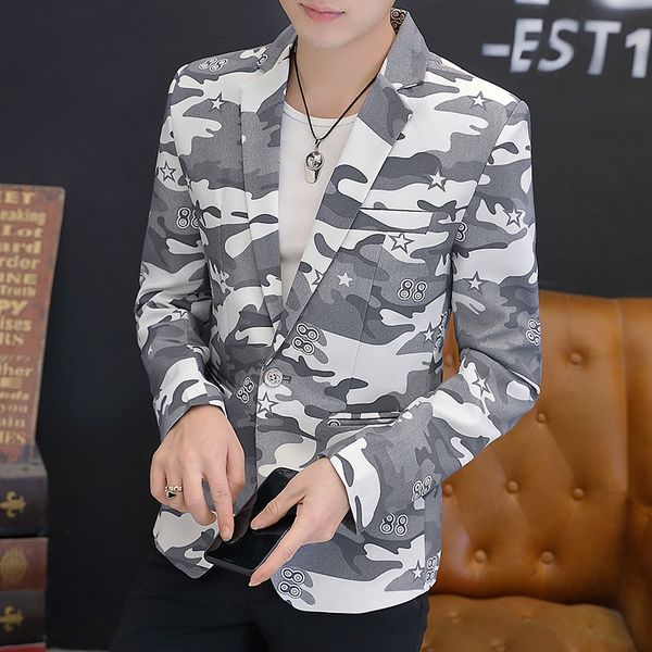 men's suits & blazers m-3xl 2021 fashion style mens korean camflague printed perform blazer vintage for men casual business party weddi, White;black
men's suits & blazers m-3xl 2021 fashion style mens korean camflague printed perform blazer vintage for men casual business party weddi, White;black