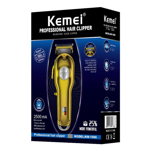 au plug kemei all-metal barber professional hair clipper km-1986 electric cordless lcd hair trimmer gold silver hair cutting machine
au plug kemei all-metal barber professional hair clipper km-1986 electric cordless lcd hair trimmer gold silver hair cutting machine