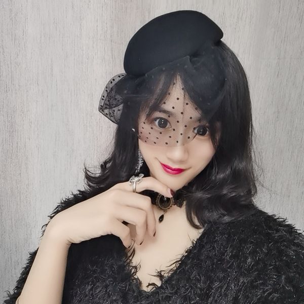 french vintage hairpin mesh lace hat lolita wool headpiece black fascinators for women at party or danner, Blue;gray
french vintage hairpin mesh lace hat lolita wool headpiece black fascinators for women at party or danner, Blue;gray
