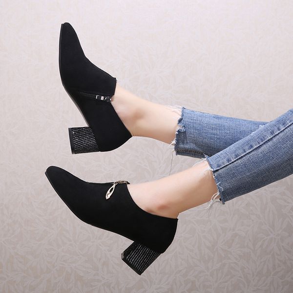 plus size women bare boots front zip ankle boots silver heeled designer shoes faux suede office shoes ladies botas mujer n7852, Black
plus size women bare boots front zip ankle boots silver heeled designer shoes faux suede office shoes ladies botas mujer n7852, Black
