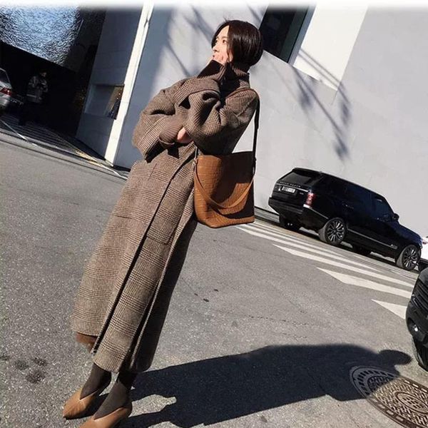 plaid coats 2020 women coat outerwear winter clothing fashion warm woolen blends female elegant lace up woolen coats, Black
plaid coats 2020 women coat outerwear winter clothing fashion warm woolen blends female elegant lace up woolen coats, Black