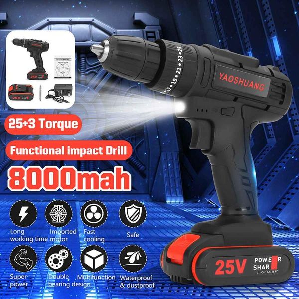 25v electric impact drill 3/8" cordless rechargeable electric drill hammer screwdriver powerful battery wrench with bit
25v electric impact drill 3/8" cordless rechargeable electric drill hammer screwdriver powerful battery wrench with bit