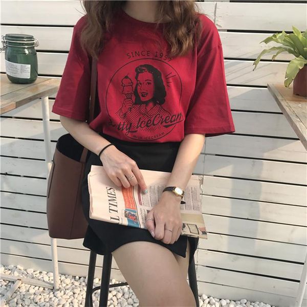 women cotton summer new fashion vintage character printed casual loose short sleeve female o-neck t-shirts casual, White
women cotton summer new fashion vintage character printed casual loose short sleeve female o-neck t-shirts casual, White