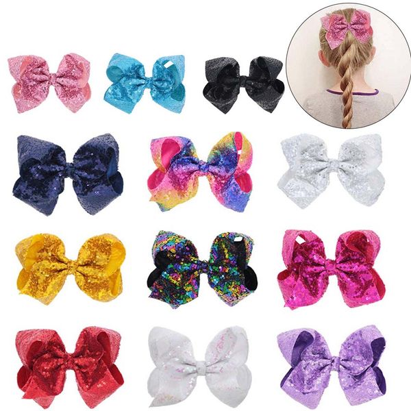 8 inch large sequin hair bows hairclips for girls handmade rainbow kids hair accessories hairpins, Slivery;white
8 inch large sequin hair bows hairclips for girls handmade rainbow kids hair accessories hairpins, Slivery;white