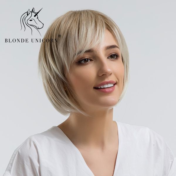 blonde unicorn synthetic wig 10 inch light brown bob wigs for women with side bangs hairs high temperature fiber straight wigs, Black
blonde unicorn synthetic wig 10 inch light brown bob wigs for women with side bangs hairs high temperature fiber straight wigs, Black