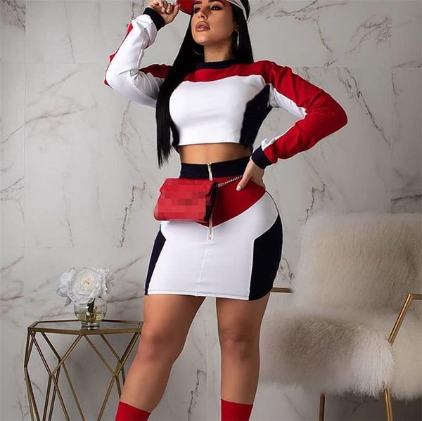 patchwork crop and zipper bodycon skirt two piece outfits o-neck party club tracksuit skirt women's suit, White
patchwork crop and zipper bodycon skirt two piece outfits o-neck party club tracksuit skirt women's suit, White