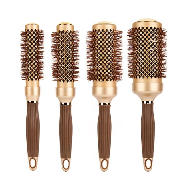 4pcs/set 4 sizes ceramic hair round brush heat resistant styling curling comb for hairdresser ceramic ionic round brushes 1245, Silver
4pcs/set 4 sizes ceramic hair round brush heat resistant styling curling comb for hairdresser ceramic ionic round brushes 1245, Silver