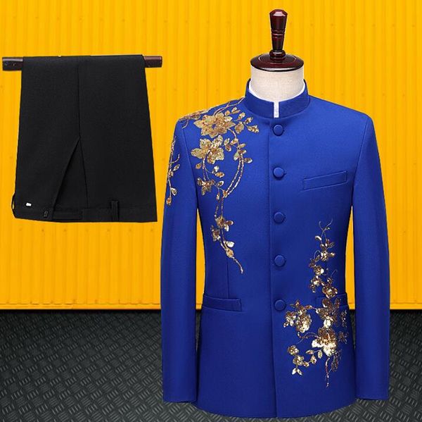 sequins blazer men chinese tunic suit set with pants mens wedding suits costume singer stage clothing formal dress blue, White;black
sequins blazer men chinese tunic suit set with pants mens wedding suits costume singer stage clothing formal dress blue, White;black