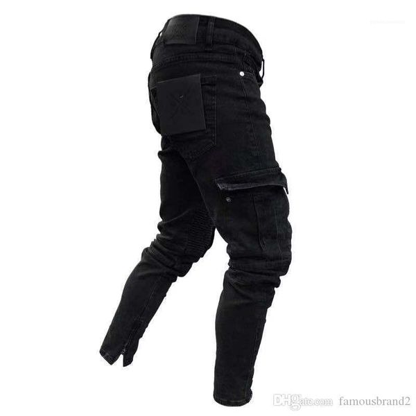 designer pantaones spring autumn biker distressed jeans black big pockets jeans for men, Blue
designer pantaones spring autumn biker distressed jeans black big pockets jeans for men, Blue