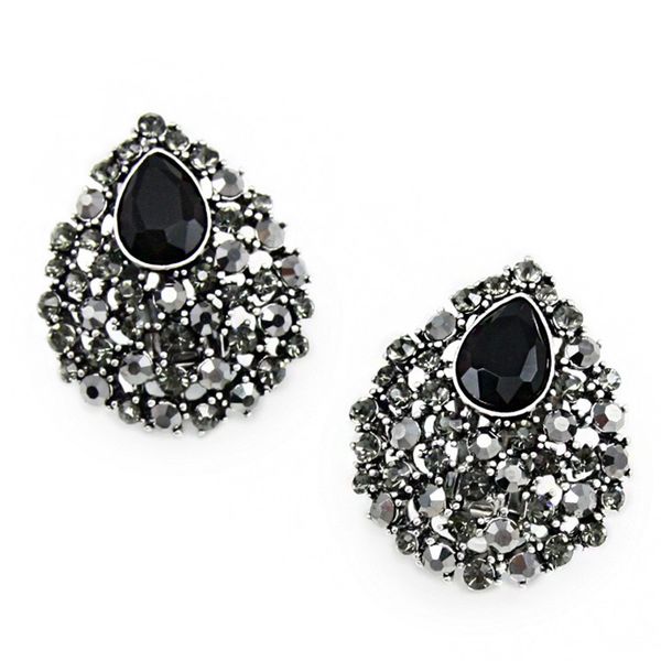 clip-on & screw back water drop black earrings for women rhinestone clip no pierced ear clips wedding bride 2021 ers-h12, Silver
clip-on & screw back water drop black earrings for women rhinestone clip no pierced ear clips wedding bride 2021 ers-h12, Silver