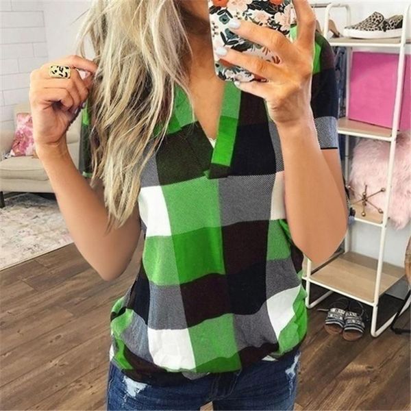 womens and blouses plus size summer women's plaid blouse shirts v neck female blouses lady business blouse 2020, White
womens and blouses plus size summer women's plaid blouse shirts v neck female blouses lady business blouse 2020, White