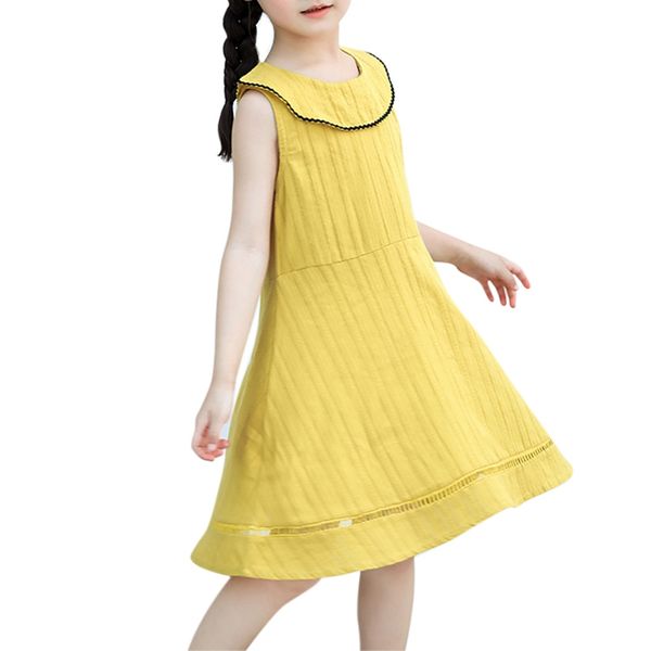 child girls sleeveless solid color fashion dress summer kids o-neck pageant sundress sweet casual fashion dresses 5-11t, Red;yellow
child girls sleeveless solid color fashion dress summer kids o-neck pageant sundress sweet casual fashion dresses 5-11t, Red;yellow