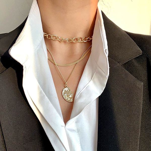 fashion hip hop thick chain necklace women multi layers statement new jewelry choker collares, Silver
fashion hip hop thick chain necklace women multi layers statement new jewelry choker collares, Silver