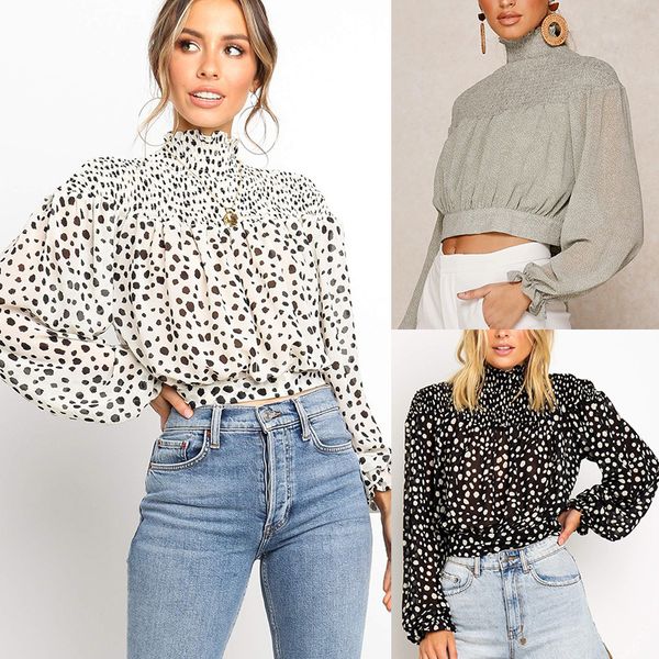 women blouse 2019 fashion long sleeve white shirt chiffon blouse polka dot puff sleeve bandage vintage chemisier femme
women blouse 2019 fashion long sleeve white shirt chiffon blouse polka dot puff sleeve bandage vintage chemisier femme