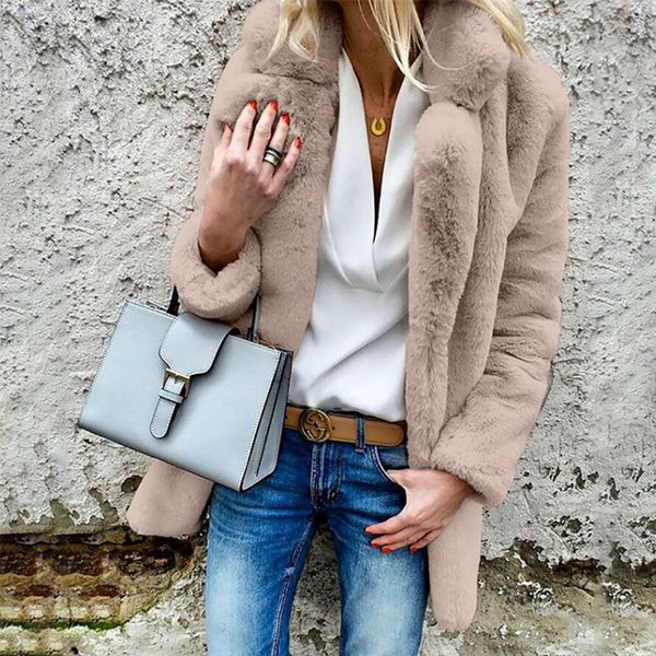 2018 winter women long coat warm artificial wool ladies coat jacket solid female lapel parka outerwear, Tan;black
2018 winter women long coat warm artificial wool ladies coat jacket solid female lapel parka outerwear, Tan;black