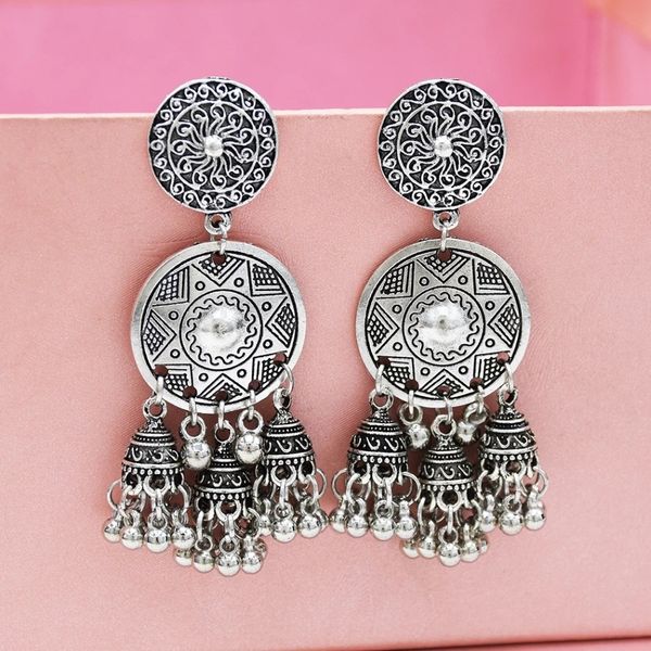 afghan india vintage big long tassel bell statement earrings fan for women jhumka egyptian gypsy turkey tribal gold jewelry 2019, Silver
afghan india vintage big long tassel bell statement earrings fan for women jhumka egyptian gypsy turkey tribal gold jewelry 2019, Silver