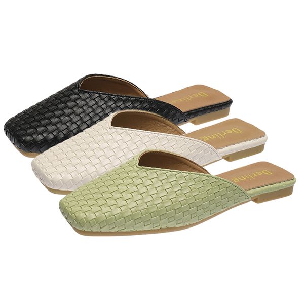 fashion slides women 2020 summer new casual square head beige house slippers woman non slip low heels green womens flat shoes, Black
fashion slides women 2020 summer new casual square head beige house slippers woman non slip low heels green womens flat shoes, Black
