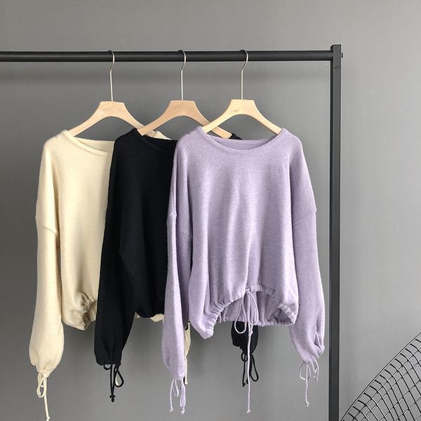 mooirue autumn 2019 women casual knitted sweater pulling rope long knitting loose pullovers feminine purple white pullover, White;black
mooirue autumn 2019 women casual knitted sweater pulling rope long knitting loose pullovers feminine purple white pullover, White;black
